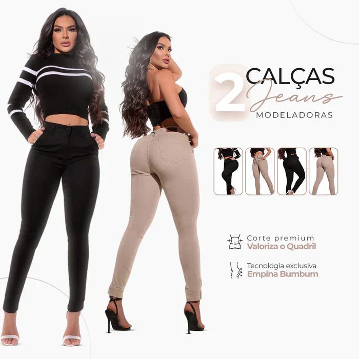 Kit 2 Calças Jeans Ultra Modeladoras - A Escolha das Famosas